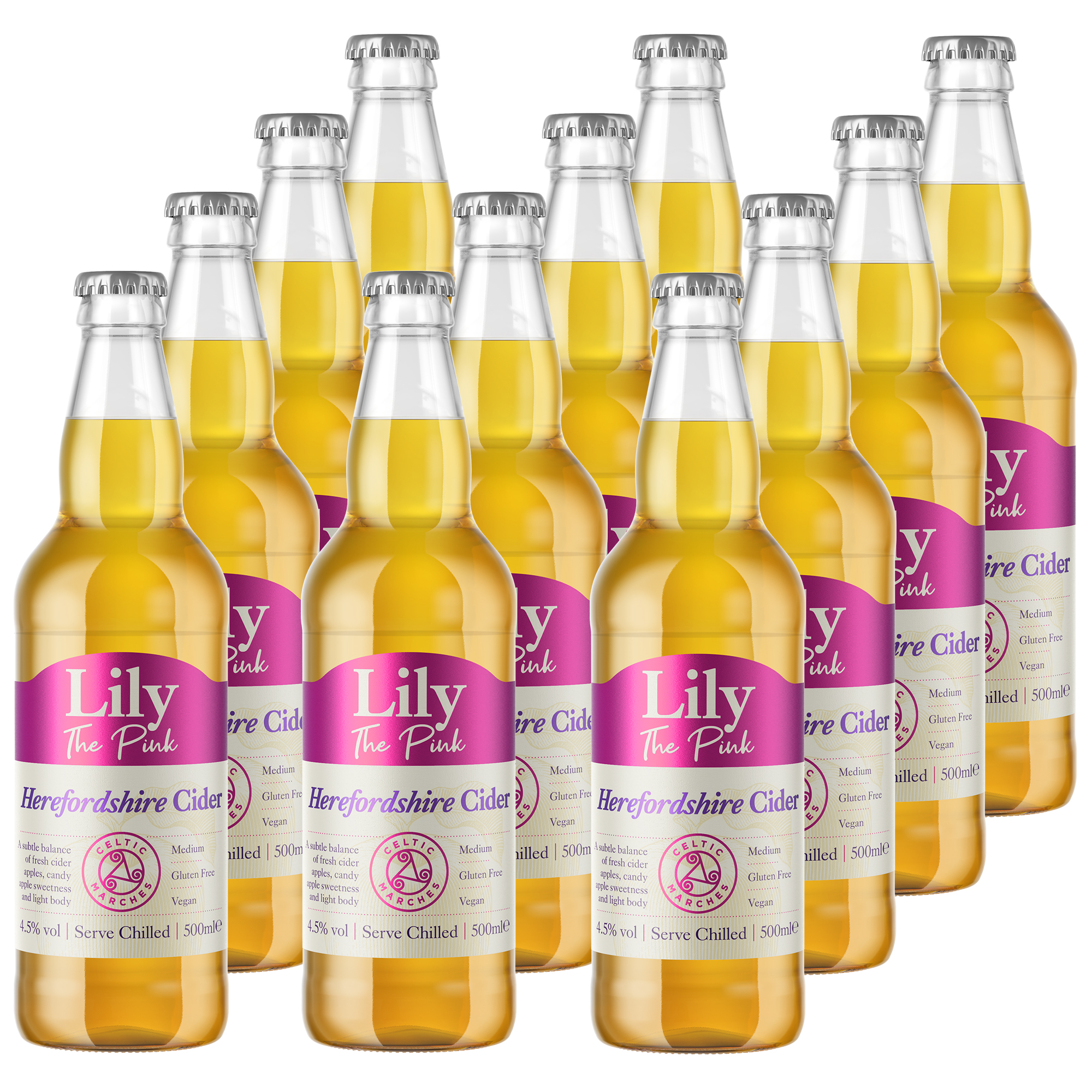 Celtic Marches Lily the Pink Cider 12x500ml Celtic Marches Lily the Pink Cider 12x500ml