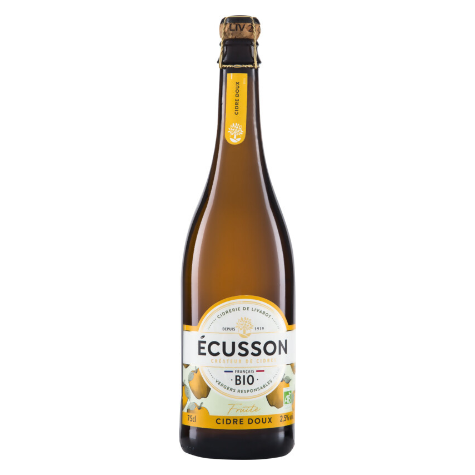 Écusson Bio-Cidre de Normandie Doux 750ml Écusson Bio-Cidre de Normandie Doux 750ml