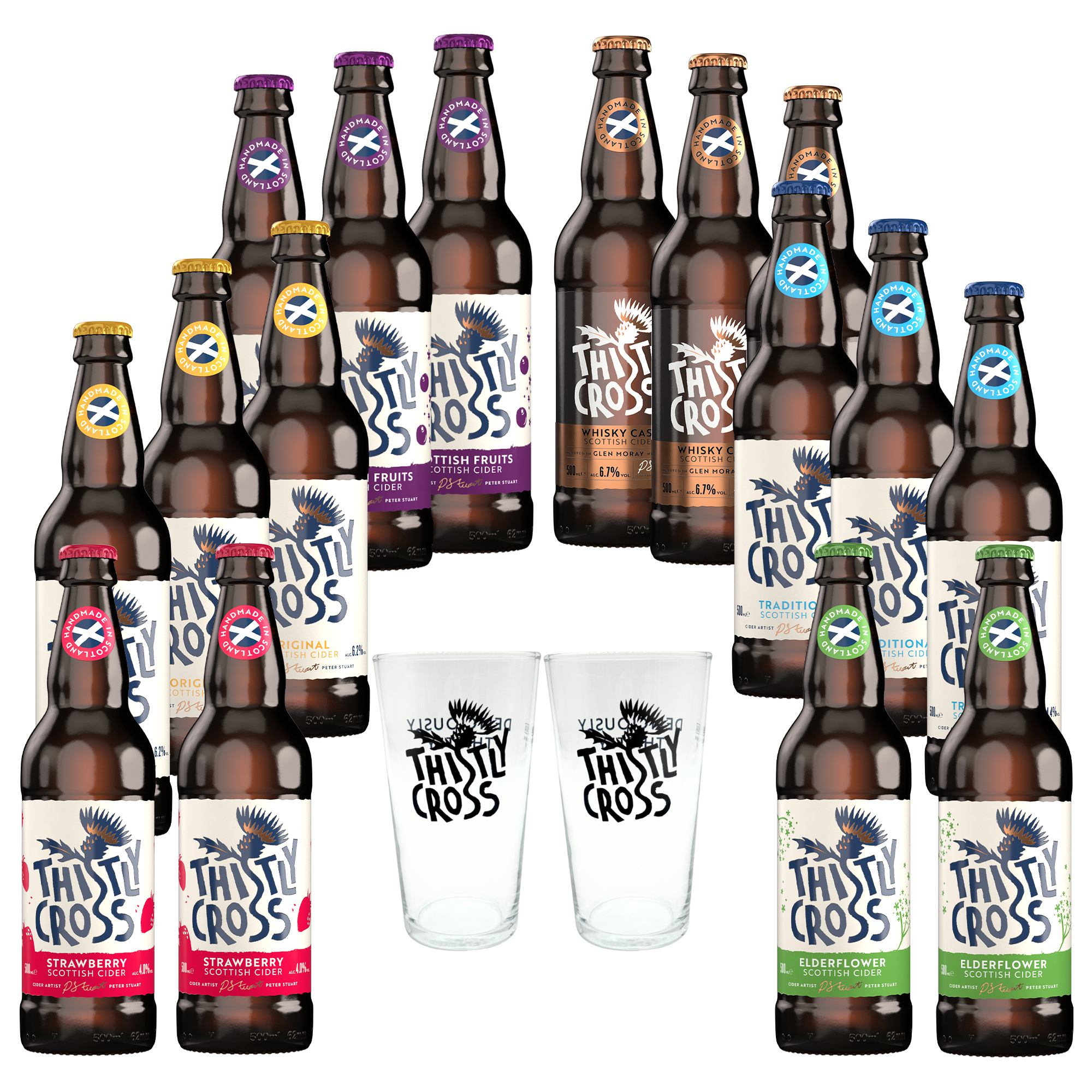 Thistly Cross Big Collection 16x500ml + gratis Half Pint Gläser