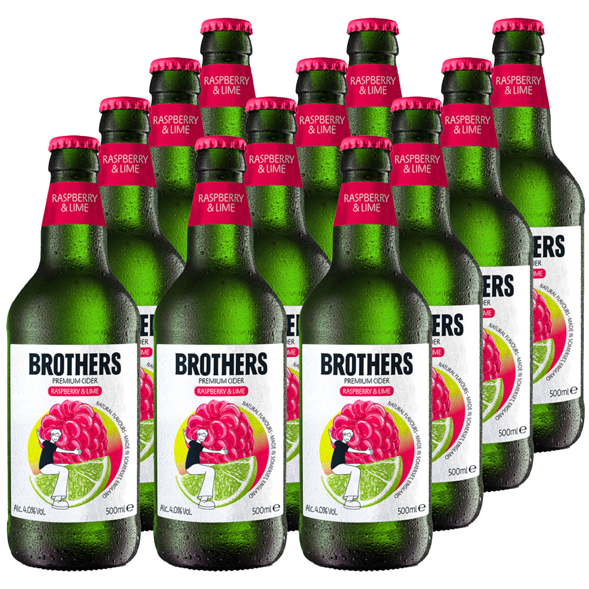 Brothers Raspberry & Lime Cider 12x500ml Brothers Raspberry & Lime Cider 12x500ml
